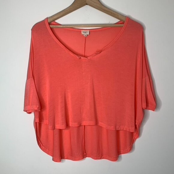 Wilfred Free Aritzia Top T-shirt Cropped Short sleeve Coral Pink Size XS - Picture 3 of 15